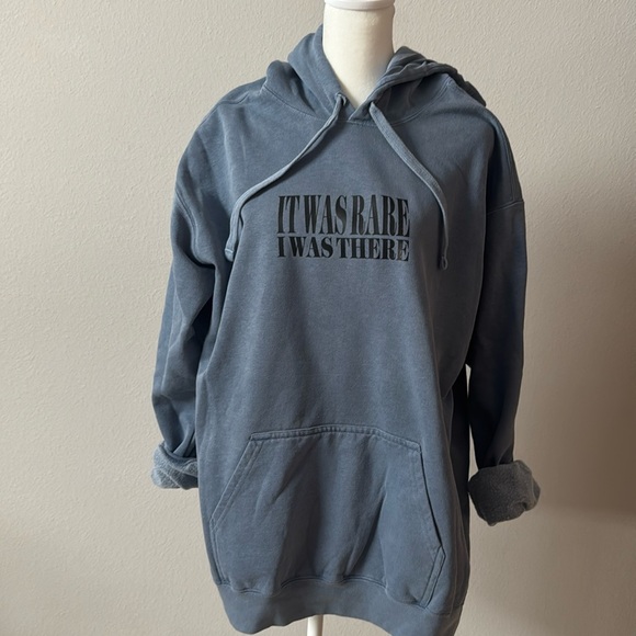Blue Crewneck Hoodie Eras Tour | It Was Rare I Was There | Handmade | Size Large - Picture 1 of 8